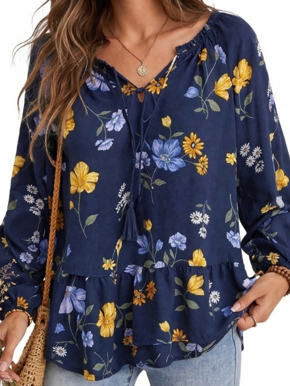 Old Navy Floral Long Sleeve Blouse